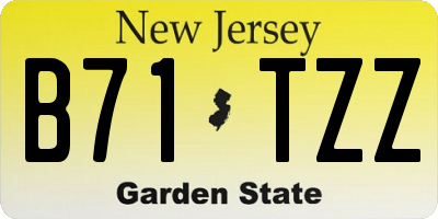 NJ license plate B71TZZ