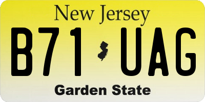 NJ license plate B71UAG