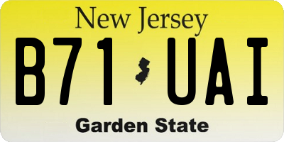 NJ license plate B71UAI