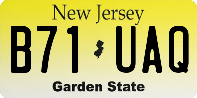 NJ license plate B71UAQ