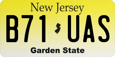 NJ license plate B71UAS
