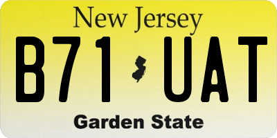 NJ license plate B71UAT