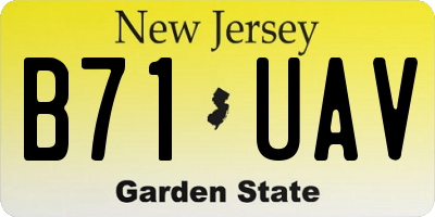 NJ license plate B71UAV