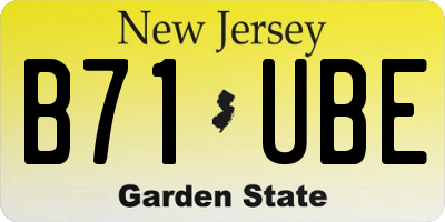 NJ license plate B71UBE