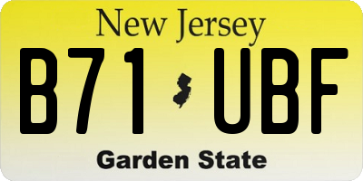NJ license plate B71UBF
