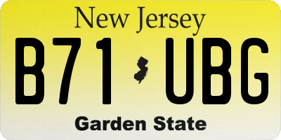 NJ license plate B71UBG