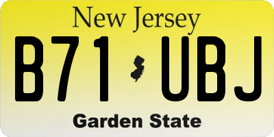 NJ license plate B71UBJ