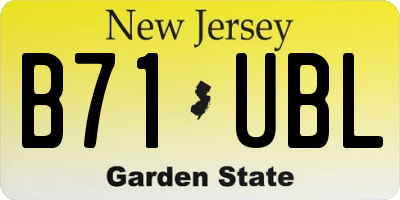 NJ license plate B71UBL