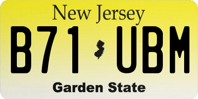 NJ license plate B71UBM