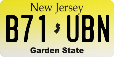 NJ license plate B71UBN