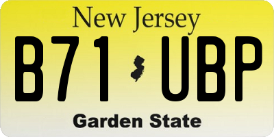 NJ license plate B71UBP