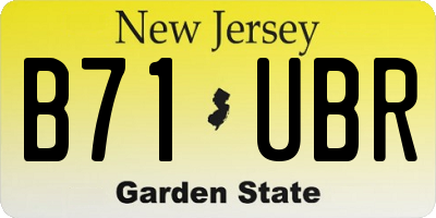 NJ license plate B71UBR