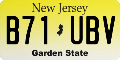 NJ license plate B71UBV