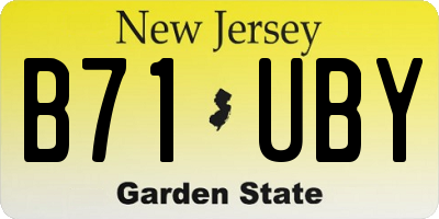 NJ license plate B71UBY