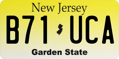 NJ license plate B71UCA