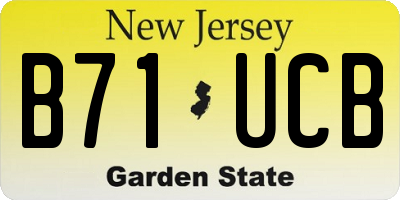 NJ license plate B71UCB