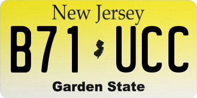 NJ license plate B71UCC