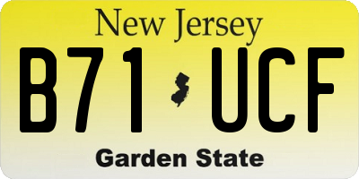 NJ license plate B71UCF