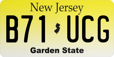 NJ license plate B71UCG