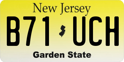 NJ license plate B71UCH