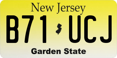 NJ license plate B71UCJ