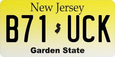 NJ license plate B71UCK