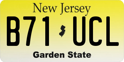 NJ license plate B71UCL