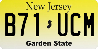 NJ license plate B71UCM