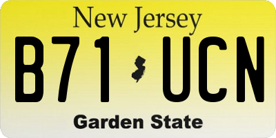 NJ license plate B71UCN