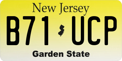 NJ license plate B71UCP