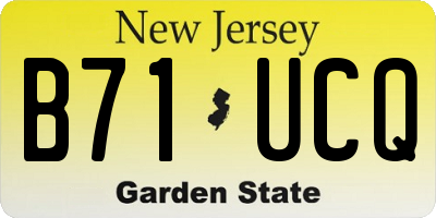 NJ license plate B71UCQ