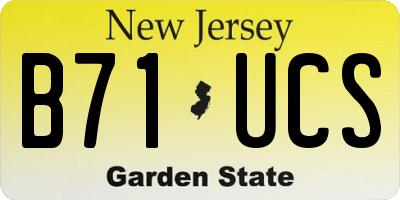 NJ license plate B71UCS