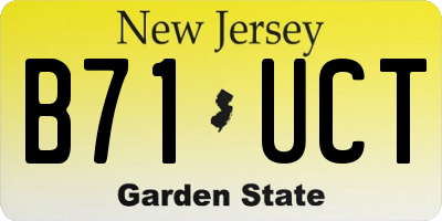 NJ license plate B71UCT