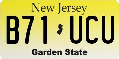 NJ license plate B71UCU