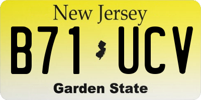 NJ license plate B71UCV