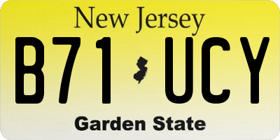 NJ license plate B71UCY