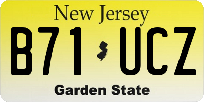 NJ license plate B71UCZ