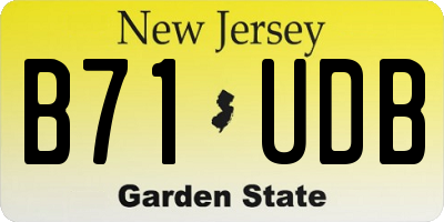 NJ license plate B71UDB