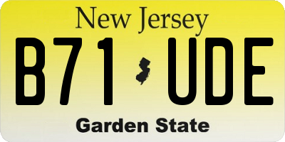 NJ license plate B71UDE