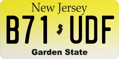 NJ license plate B71UDF
