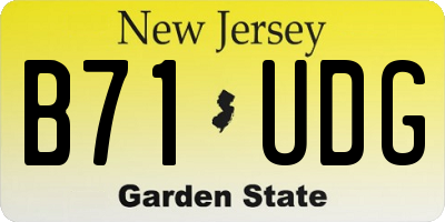 NJ license plate B71UDG