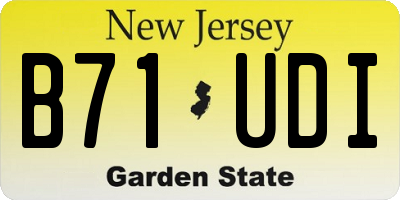 NJ license plate B71UDI