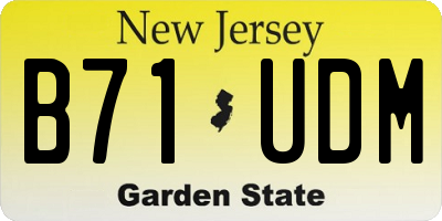 NJ license plate B71UDM