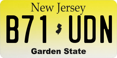 NJ license plate B71UDN