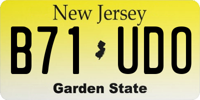 NJ license plate B71UDO