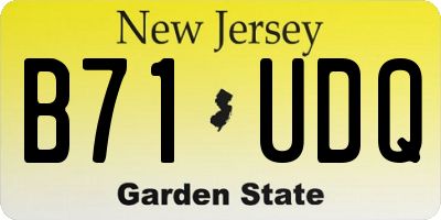 NJ license plate B71UDQ