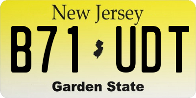 NJ license plate B71UDT