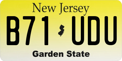 NJ license plate B71UDU