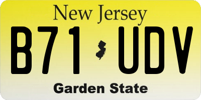 NJ license plate B71UDV
