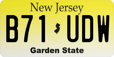NJ license plate B71UDW
